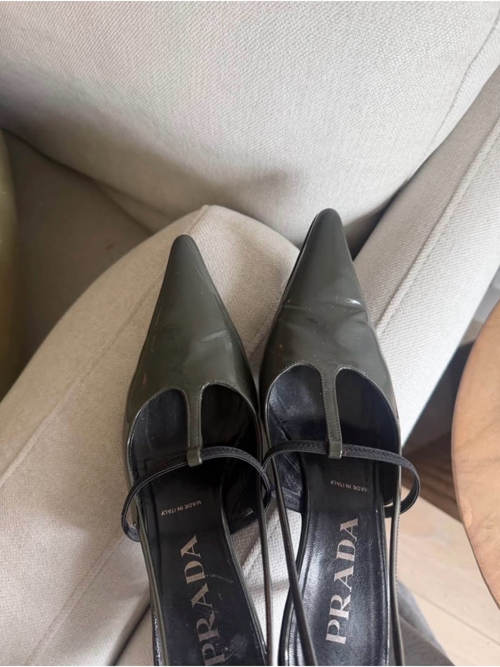Prada Black Patent Leather Pointed Mary Jane Heels - Picture 3 of 4